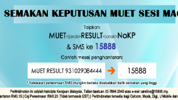 Semakan Keputusan MUET Mac 2017 Online Dan SMS